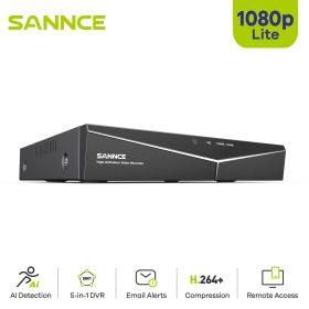 SANNCE 8CH 5IN1 1080N CCTV DVR Digital Video Recorder Home Security Surveillance System 1080P Lite HD H.264+ P2P Remote Access (Video Input: 8CH, Build-in HDD: nan)