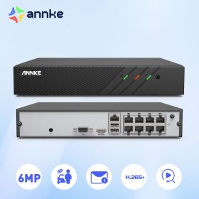 ANNKE 8CH 6MP POE Video Recorder H.265+ NVR For HD POE 2MP 3MP 4MP 5MP 6MP IP POE Cameras Home Surveillance Security System Kit (Build-in HDD: 1T)