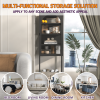 Metal Glass Door Display Storage Cabinet - 5-Tier Cube Bookshelf Storage Cabinet with 3 Adjustable Shelves For kitchen, dining room, living room