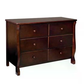 6 Drawer Dresser Display Cabinet Black Cherry Freight Free Clothes Closet Organizer Showcase Showcases Furnitures Storage Locker (Default: Default)