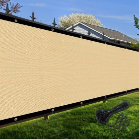 Artpuch Privacy Fence Screen Sand Customized Outdoor Mesh Panels for Backyard, Balcony,Patio,Construction Site with Zip Ties (Color: Sand, size: 6x120 ft)