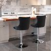 A&A Furniture,Swivel Velvet Barstools Adjusatble Seat Height from 25-33 Inch