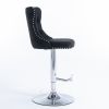 A&A Furniture,Swivel Velvet Barstools Adjusatble Seat Height from 25-33 Inch