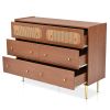 Dresser for Bedroom, Chest of Drawers, 6 Drawer Dresser, Floor Storage Drawer Cabinet for Home Office