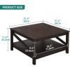 YITAHOME 2-tier Square Coffee Tables with Storage,Coffee Table for Living Room,Center Table Coffee Table for Home