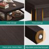 YITAHOME 2-tier Square Coffee Tables with Storage,Coffee Table for Living Room,Center Table Coffee Table for Home