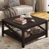 YITAHOME 2-tier Square Coffee Tables with Storage,Coffee Table for Living Room,Center Table Coffee Table for Home