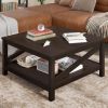 YITAHOME 2-tier Square Coffee Tables with Storage,Coffee Table for Living Room,Center Table Coffee Table for Home