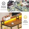 SEDETA L Shaped Desk, 66" Home Office Desk with File Drawer & Power Outlet, Gaming Desk with Led Lights, Corner Computer Desk