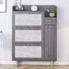 Modern minimalist storage cabinet, Japanese rattan shoe cabinet, bed top cabinet