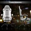 YSSOA White Gaming Chair with Footrest, Big and Tall Gamer Chair, Racing Style Adjustable Swivel Office Chair, Ergonomic