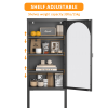 Metal Glass Door Display Storage Cabinet - 5-Tier Cube Bookshelf Storage Cabinet with 3 Adjustable Shelves For kitchen, dining room, living room