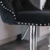 A&A Furniture,Swivel Velvet Barstools Adjusatble Seat Height from 25-33 Inch