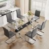 Dining table. Modern tempered glass dining table. Large modern office desk with silver plated metal legs and MDF crossbars