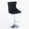 A&A Furniture,Swivel Velvet Barstools Adjusatble Seat Height from 25-33 Inch