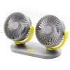 USB Desk Fan 5.5 Inch Powerful Table Fan Dual Head 360¬∞ Rotate Quiet 3 Speeds Wind Desktop USB Fan With 55 Inch USB Cable For Home Office Indoor Outd