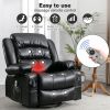 INMOZATA Manual Recliner Chair, Breathable Leather Swivel Reclining Chairs with Overstuffed Arm and Back, Rocking Living Room Si