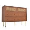 Dresser for Bedroom, Chest of Drawers, 6 Drawer Dresser, Floor Storage Drawer Cabinet for Home Office