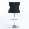 A&A Furniture,Swivel Velvet Barstools Adjusatble Seat Height from 25-33 Inch