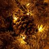 Pre-lit Xmas Tree Artificial Christmas 4-Piece Set,Garland, Wreath and Set of 2 Entrance Trees X-mas with LED Lights, Christmas Tree